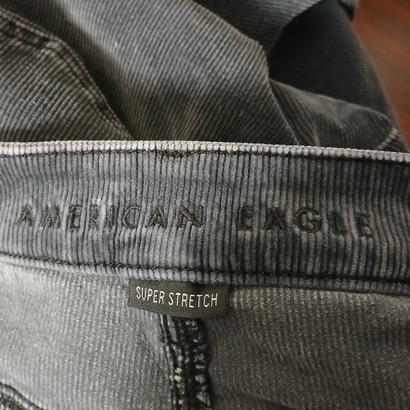 American Eagle Pants Size 12 Corduroy High Rise Jegging Gray Storm Super Stretch - Picture 7 of 10
